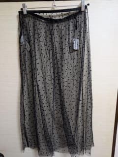 未使用　ドット柄シフォンスケルトンロングスカートのサムネイル