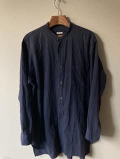 COMOLI コモリ ベタシャン バンドカラー シャツ NAVY サイズ3 COMOLI コモリ ベタシャン バンドカラー シャツ NAVY サイズ3 - メルカリ