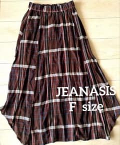 JEANASIS チェック柄 フレアロングスカートのサムネイル