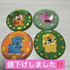 たべっ子どうぶつ 刺繍缶バッジ 4種セットのサムネイル