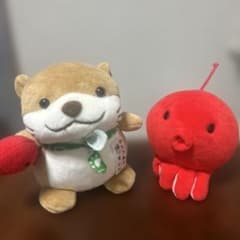 さすらいの旅カワウソとタコのぬいぐるみセット 日本土産のサムネイル