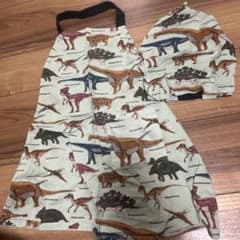 恐竜柄 キッズエプロン 三角巾セット - メルカリ