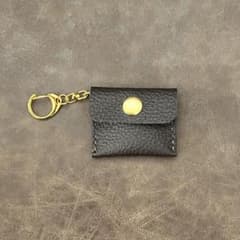 レザークラフト　キーホルダー付きミニコインケースのサムネイル