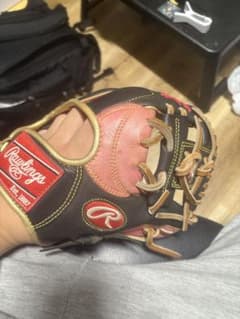 し*ま様 Rawlings 軟式グローブ 黒/赤のサムネイル
