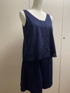 オールインワン ネイビー　裏地付　部屋着　試着のみ❣️GU