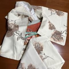着物　洗える着物白　Lサイズのサムネイル