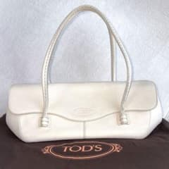 TOD'S コーニッシュウェーブ トートバッグ レザー シボ革 保存袋付 TOD'S コーニッシュウェーブ トートバッグ レザー シボ革 保存袋付