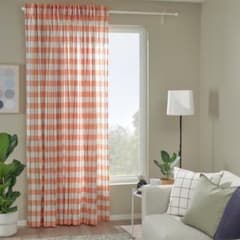 IKEA GLANSHAGTORN オレンジ チェックカーテン m98435530170_1.jpg?1784986833