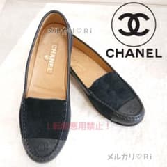 CHANEL 【ブラック スエード ローファー】 サイズ35ハーフ　　シャネル シャネル ローファー スエード 35ハーフC ブラック フラットシューズ