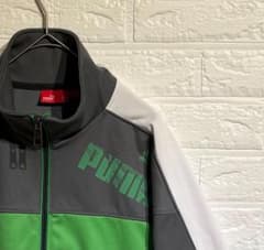 PUMA プーマ トラックジャケット 日本製 グリーン グレー Y2K L