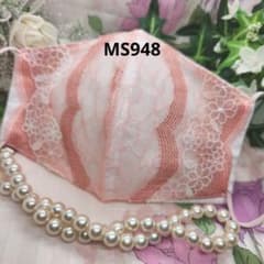 MS948 レース 薄Orange 系 マスク&マスクカバー - メルカリ