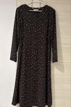 【美品】Vymee 花柄 レトロ　ロングワンピース ブラウン 11R　マタニティのサムネイル