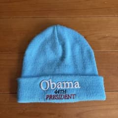 水色 ニット帽 Obama Supreme刺繍のサムネイル