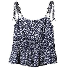 Cherry Pattern Strap Top navy S - メルカリ