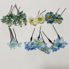再値下げ！造花 ヘアパーツ くすみブルーのサムネイル