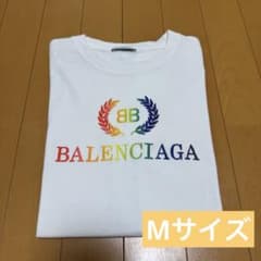 BALENCIAGA Tシャツ レインボーロゴ ホワイト Mのサムネイル