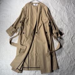 ADORE アドーア S コンパクトコットンノーカラーコート ベージュ 春 36 ADORE アドーア S コンパクトコットンノーカラーコート ベージュ 春 36
