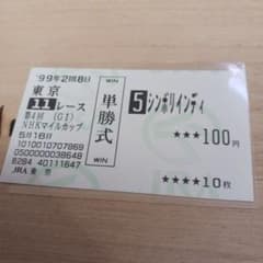 現地単勝1999年NHKマイルカップ シンボリインディ 100円のサムネイル