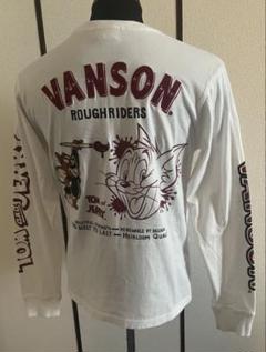 vanson ベンソンのロングスリーブ VANSON トムとジェリー コラボ 刺繍 ロングT サイズM ホワイト