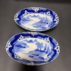 古伊万里 楕円 小皿 染付 古皿 - メルカリ