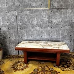 ꧁レトロ家具꧂大理石調リビングテーブル センター ロー 机 ソファセット 応接 レトロ家具꧂大理石調リビングテーブル センター ロー 机 ソファセット