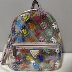 GUESS クリアバッグ リュック レインボー - メルカリ