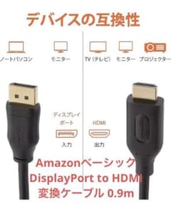 Amazonベーシック DisplayPort to HDMI 変換ケーブルのサムネイル