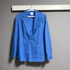 H&M リネンブレンド ブルージャケット Sのサムネイル