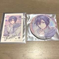 39culture KAITO 箔押しカード 大き目ホログラム缶バッジ 初音ミク