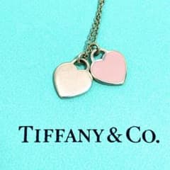 ティファニー リターントゥ ダブルハート ネックレス ピンク シルバー