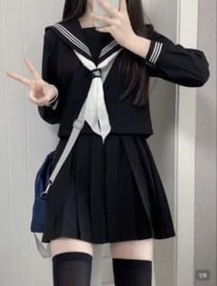 セーラー服 黒 コスプレ 上下セット M(XS)のサムネイル