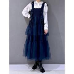 HARE ハレ ロングフリルギャザーリボンワンピース チュールワンピース HAREハレ ロング フリル ギャザー リボン ワンピース チュールドレス