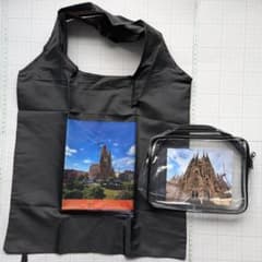 【サグラダ・ファミリア】　エコバッグ 　ビニールポーチ　2点セットのサムネイル