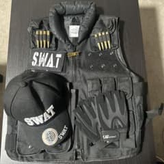 SWAT コスプレ衣装 ベスト キャップ グローブ セットのサムネイル