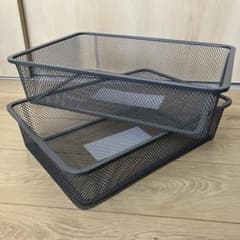 イケア TROFAST トロファスト メッシュ収納ボックス 2個 ダークグレー 