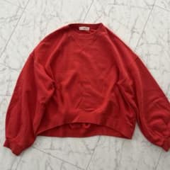 MARU バルーンスリーブ クロップドトレーナー レッドのサムネイル