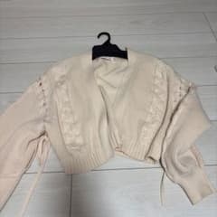 LILY BROWN レースアップ　ケーブルニットカーディガンのサムネイル