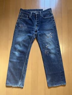 KAPITAL 岡山御津工場 デニムパンツ スタッズ ラインストーンパンツ 
