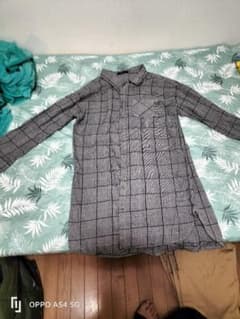 チェック柄 ロングシャツ 長袖のサムネイル