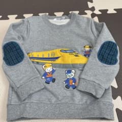 新品　familiar 刺繍 トレーナー 110 グレー ファミリア 新幹線刺繍トレーナー グレー - メルカリ