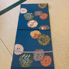 Thumbnail of 藍色 花柄刺繍 袋帯