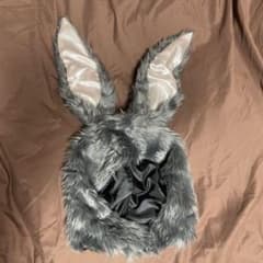 うさぎ 被り物 グレーのサムネイル