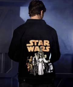 신품 태그 첨부 STAR WARS 데님 재킷 블랙 2L