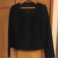 美品 ノーカラージャケット ブラックのサムネイル