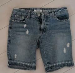 デニムブルー Sサイズ ダメージショートパンツ
