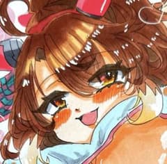 く*こ様 ダンツフレーム ウマ娘 手書きイラスト ファンアート 中色紙