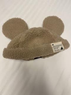 ディズニー　ファンキャップ　もこもこ　ベージュ　ボア　ハット　帽子のサムネイル