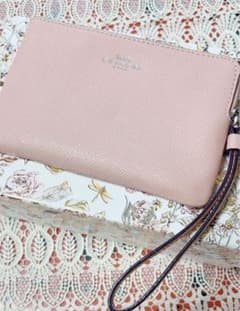 値下げ美品COACH コーチ コーナー ジップ リストレット ポーチ ピンクのサムネイル