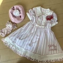 Shirley Temple ストライプワンピース 小物4点セット マリン - メルカリ
