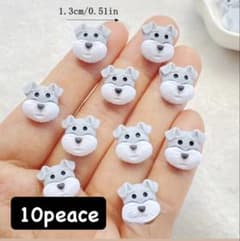 シュナちゃんデザインネイルパーツ 10個セットのサムネイル